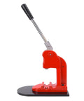 Ycauty 37Mm Button Maker Machine Ergonomic Handle Craft Tool Press with red design, ideal for creating badges and labels.