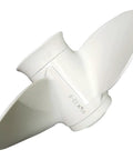 Yamaha Outboard Aluminum Propeller 9.875 By 12 Pitch 3 Blade Right Rotation 10 Spline Fits 20-30HP Motors side view