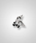 Straight Shooter Indexable Carbide Countersink Drill Combo 5/32 By 1/2 Inch cutting blades and screws placed on gray background.
