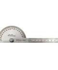 Rock Solid Stainless Steel Angle Protractor Ruler for Quick Carpenter Measurements and Construction Layouts, 10cm ruler, accurate readings.