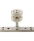Silent Rolling Folding Door Pulley Crafted For A Hella Smooth Glide On Top Hung Wood Screens And Barn Tracks Built Tough Zinc Alloy Hardware Replacement Unit Silver on metal base with nylon wheels.
