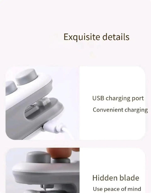 Close-up of Portable Double Function Bag Sealer And Cutter With Usb Cable showing USB charging port and hidden blade feature.
