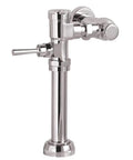 One-Flush Manual Toilet Flush Valve With Piston-Type Mechanism 1.6 GPF 11.5 In Rough-In Chrome Finish, side view