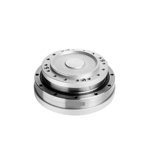 Front view of SHF-32-IV strain wave gear reducer for automation robots with zero backlash precision drive core, compact lightweight design.