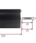Solid 63mm DC Gear Motor With 24 Volt Ball Bearing Speed Regulated For Robots, Smart Automation Jobs, And Heavy Duty Projects Using 8mm Shaft with dimensions and sealed bearings.