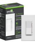 White Smart Dimmer Switch No Neutral Needed Decora Design Hella Easy Installation Voice Activated Automation Control with packaging.
