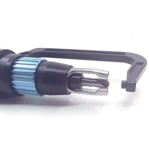 Spot Weld Drill Positioning Tool For Dent Repair And Auto Panel Replacement With Adjustable Depth Stop, tool tip close-up.
