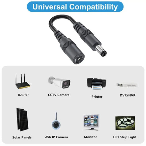Heavy Duty Dc 5 5 X 2 1 Mm Power Extension Cord 22Awg Plug And Play Cable for universal tech connectivity
