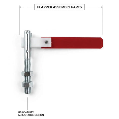 Plug And Play Prize Wheel Flapper Assembly Kit Featuring Heavy Duty Bolt Hardware And Vibrant Red White Clicker Stopper For 24 And 36 Inch Carnival Game DIY Fix