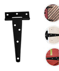Five Inch Weld On T Type Door Hinges Black Galvanized Steel Barn Door Hinge Set For Exterior Garage And Cabinet Use Built To Last Tough