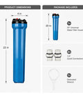 Rock Solid 3 Pack 20 Inch Water Filter Housing With High Flow Design And One Half Inch Ports for commercial use.