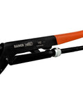 Beefy Fourteen And A Half Inch Universal Pipe Wrench In Red With Heavy Duty Forged Steel Construction And Precision Hardened Jaws For A Grip
