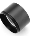 0.5X Auxiliary Stereo Microscope Objective Lens With 48mm Mounting, Long Working Distance Up To 11.21 Inches, Clear Imaging, Replacement Lens For Lab And Inspection Microscopy, Enhances Magnification And Detail. Black metal 48mm threaded microscope lens close-up