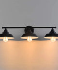 Farmhouse Black 3 Light Vanity Light Fixture For Bathroom Kitchen Hallway Dressing Table With Matte Black Finish And White Interior