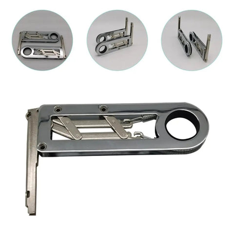 Close view of 90 Degree Cabinet Hinges Self Closing Folding Butt Hinges in chrome-plated steel, detailed focus on mechanism.
