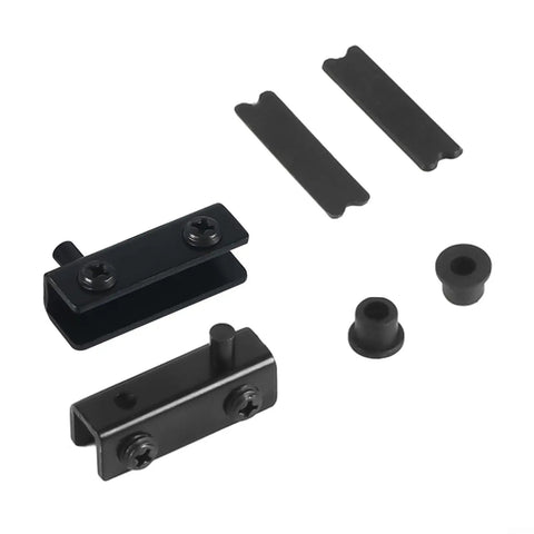 2 Pack Glass Door Hinges No Drill Stainless Steel Pivot Swivel For 5 To 6mm Glass With Rubber Cushions Black, parts view