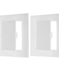 Solid Core 4x4 Inch Removable Hinged Access Panel, 2 Pack ABS Plastic Drywall Hole Cover, Crisp White Plumbing And Electrical Cable Port, No Sweat Setup.