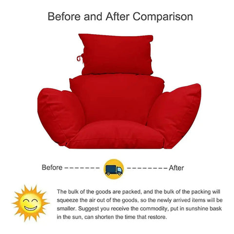 Comfy Egg Chair Cushion Replacement For Hanging Egg Chair Outdoor Swing With Headrest Foldable Waterproof Cushions comparison