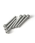 M2.5 x 8mm 50 Pack Socket Head Cap Screws And Bolts Crafted From Top Shelf 304 Stainless Steel With Allen Socket Drive, shown in a group.