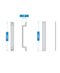 Diagram of 10 Inch Black Gate Pull Handle With WeatherGuard Protection And Included Mounting Hardware For Easy Install