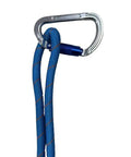 Double Braided Arborist Rope 0.55 Inch By 125 Feet Static Rope with carabiner, blue color, for Tree Work, Camping, Swing, 8400 lbs strength