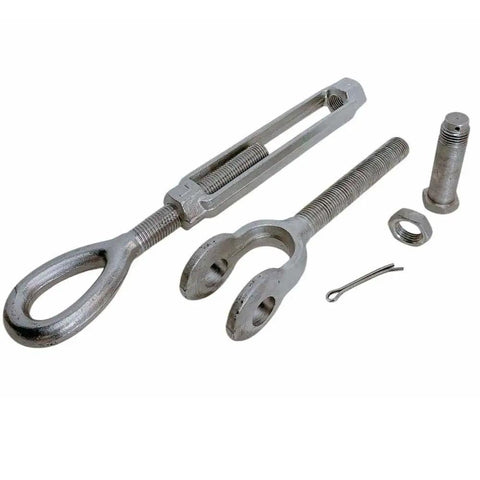 Non Magnetic Top Notch Built Like A Tank Beefy T316 Stainless Steel Drop Forged Jaw Eye Turnbuckle 1 1 4 X 12 Inch rigging hardware set.