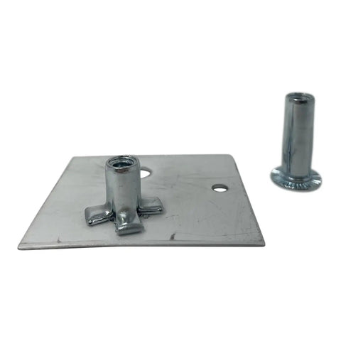 Heavy Duty Rivnut Installation Kit With Tool And 5/16-18 Rivnuts Bolts Wrench For Aluminum Steel Plastics Blind Hole Fastening Setup, installed on metal plate