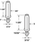 Diagrams of Bi Fold Closet Door Bottom Pivot Kit With Two Three Eighths Inch And Two Seven Sixteenths Inch Plastic Base Pivots