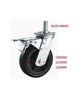 Heavy Duty Swivel Casters With Brake, M20 Threaded Stem Polyurethane Wheels, quiet rolling 100mm caster wheel.