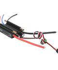 Brushless ESC 70A Waterproof With Built In BEC for RC boats and airships, black aluminum alloy case with wiring and connectors shown