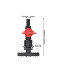 Easy Install Garden Hose Splitter Tee Reducer With Tap Valve 16mm To Half Inch Barb Connector Three Way Fitting For Drip Irrigation System And Outdoor Watering For Lawn Garden Beds Potted Plants And Veggie Plots, 16mm G1/2