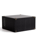 Front view of Mini CNC Aluminum ITX PC Case For Low Profile GPUs Quiet High Airflow Durable Aluminum Alloy Frame Compact Workstation Chassis