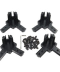 4 Piece Black 3 Way End Corner Bracket Connector With Screws For 8mm T Slot Aluminum Extrusion Profile 4040 Series For DIY Frames And Machinery Builds