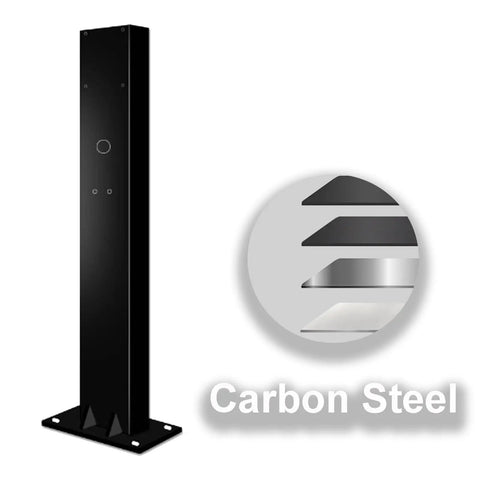 Badass EV Charger Cable Holder And Weatherproof Station Box For Outdoor Parking Spots Electric Vehicle Cord Protector Heavy Duty Carbon Steel Quick Install Rack For Your Rig Garage Setup White, black carbon steel vertical stand.