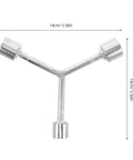 Heavy Duty Y Shape Three Prong Socket Wrench For Pool Table Rail Fix and Felt Cloth Swap, silver metal, 14cm in size.