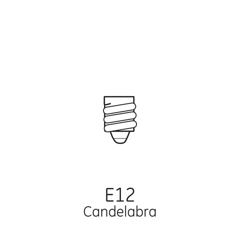 Diagram showing E12 candelabra base for Pink C7 Night Light Bulb 4 Watt 14 Lumen With Candelabra Base 2 Pack Cozy Glow For Night Lights