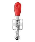 Heavy Duty Quick Release Toggle Clamp Vertical Hand Clip For CNC Woodworking And Metalworking, 27Kg Holding Power, 80mm Horizontal Hinged Clamp, Fast Clamping, Built Tough Metal Construction, Silver Finish, red handle
