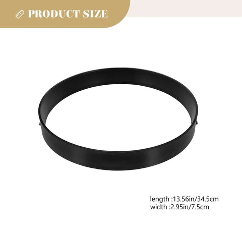 DIY Reusable Concrete Paving Mold 13.6 Inch Circular Stepping Stone Form shown in black plastic for garden paths