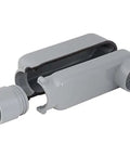 EZLB200 Three Piece Split Design PVC Conduit Body Connector for 2 Inch Gray Electrical Conduit Installations with Smooth Pulls No Pinch Points
