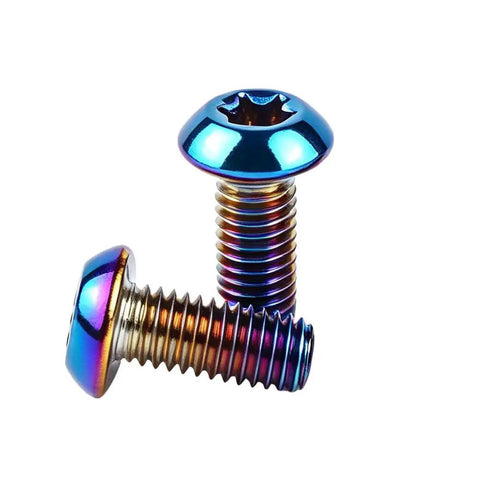 M5 X 10mm 10 Pack Torx T25 Head Screws 304 Stainless Steel Bolts Burnt Blue Titanium Coated Fasteners For Off Road Motorcycles Dirt Bike Tune Up Anti Rust Kit, close-up view.