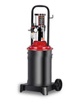 No Sweat Heavy Duty Grease Pump With 75 To 1 Pressure Ratio And 5 Gallon Wheeled Tank for efficient lubrication.