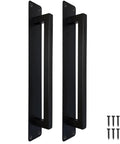 Heavy Duty 10 Inch Sliding Door Handle In Matte Black Stainless Steel Surface Mount For Gate Patio Barn Door with screws.