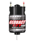 550 12T Brushed RC Motor For 1x10 Scale Traxxas Slash Rustler Stampede And Arrma Granite Senton Typhon Beefy Torque Upgrade With 22500 RPM For Serious Power And Smooth Responsive Throttle, close-up on product branding and wires.