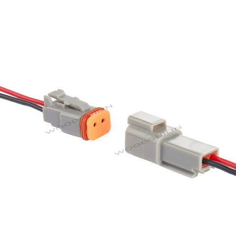 Deutsch DT 2 Pin Connector 2 Way Waterproof Automotive Electrical Plug Male Female Wiring Harness With 16 AWG Wire Gray