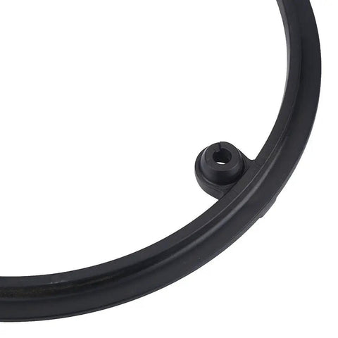 Close-up of a Lightweight Bike Chain Guard for 44T Chain Ring Crankset with screw mount, durable plastic material.
