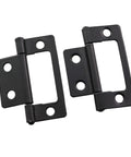 Four Piece Sub Iron Folding Hinges Two Inch Matte Black with mounting holes for cabinet doors and boxes, heavy duty design.