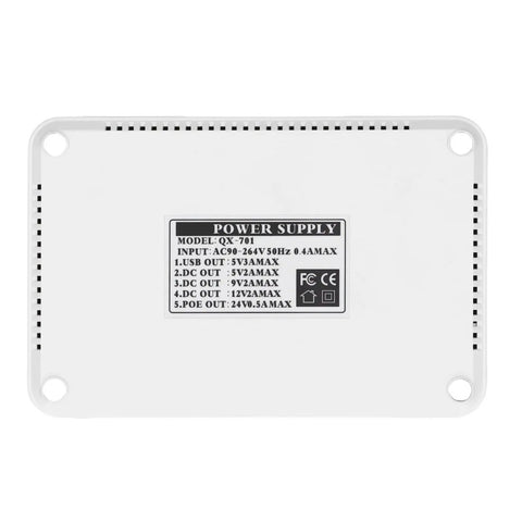 Mini Ups Battery Backup For WiFi Router And Modem 8000 Mah Uninterruptible Power Supply back view with specifications label.