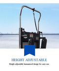 Ultimate Motorized Stair Climbing Cart With Foldable Handle And No Slip Wheels, featuring adjustable height for easy handling.