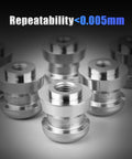 Five Piece Rock Solid Zero Point Pull Stud Kit For CNC Workholding And Mill Alignments crafted from heavy duty stainless steel, showcasing precision components.