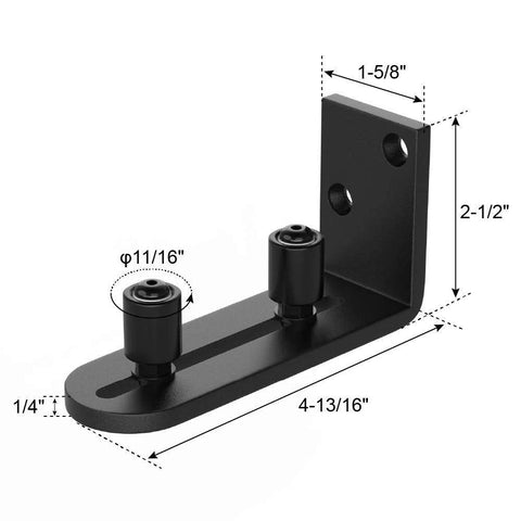 Sliding Barn Door Floor Guides Adjustable Stay Roller Hardware Kit Set of 2 with Smooth Ball Bearings and Flat Bottom Design